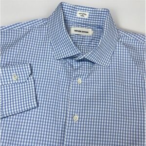 Taylor Stitch Shirt Mens 42 Gingham Check Long Sleeve Button Up Cotton *FLAW*